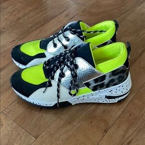 Neon and Silver Sneakers